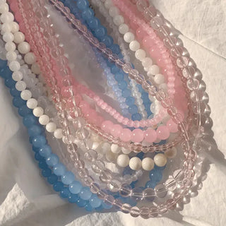 Pastel Round Gemstone Necklace Collection