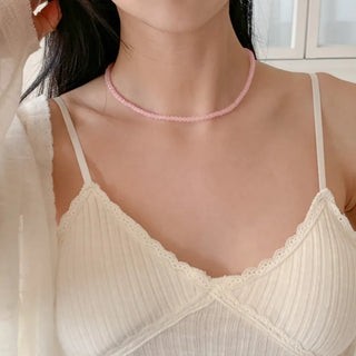 Pastel Round Gemstone Necklace Collection