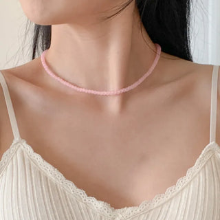 Pastel Round Gemstone Necklace Collection