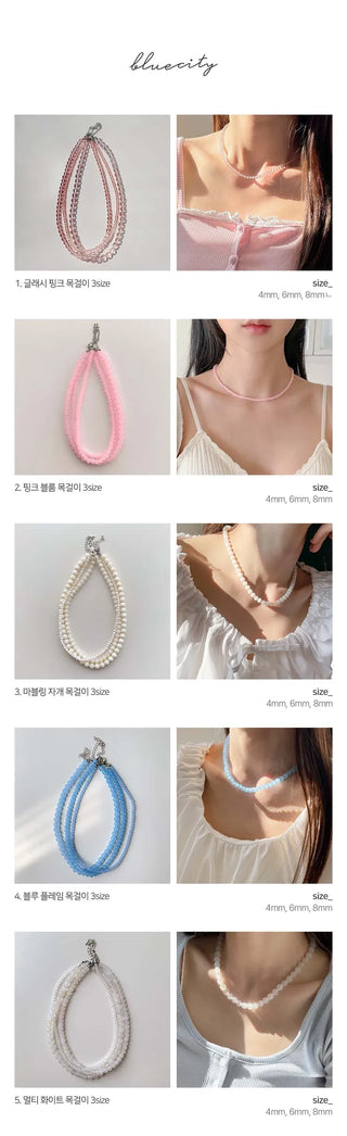 Pastel Round Gemstone Necklace Collection