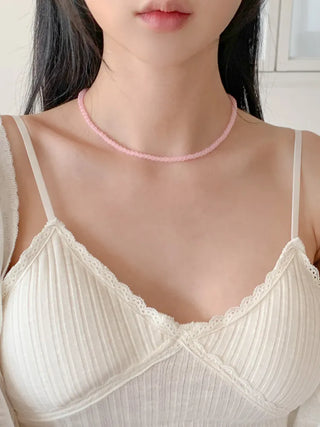 Pastel Round Gemstone Necklace Collection