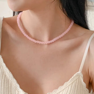 Pastel Round Gemstone Necklace Collection