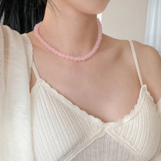 Pastel Round Gemstone Necklace Collection