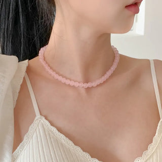 Pastel Round Gemstone Necklace Collection