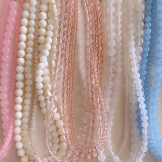 Pastel Round Gemstone Necklace Collection