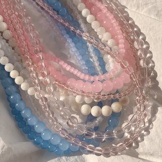 Pastel Round Gemstone Necklace Collection