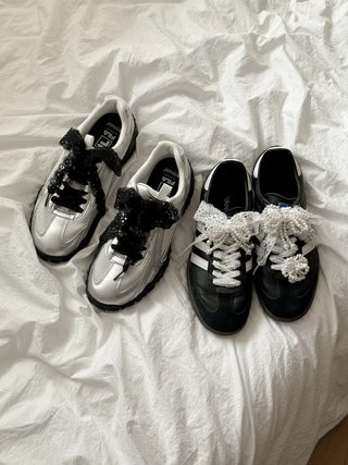 Pointed Lace Sneaker Laces See-through Shoe Decorating Straps