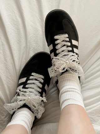 Pointed Lace Sneaker Laces See-through Shoe Decorating Straps