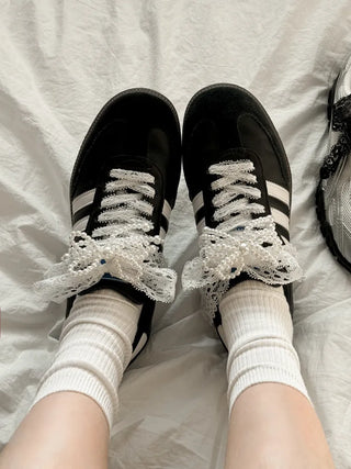 Pointed Lace Sneaker Laces See-through Shoe Decorating Straps