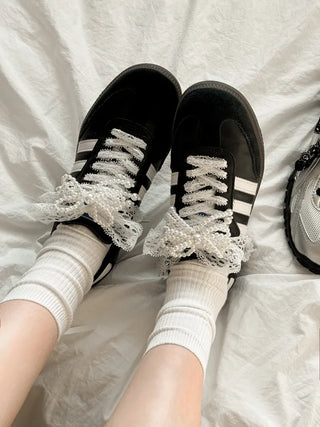 Pointed Lace Sneaker Laces See-through Shoe Decorating Straps
