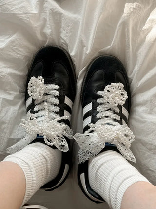 Pointed Lace Sneaker Laces See-through Shoe Decorating Straps