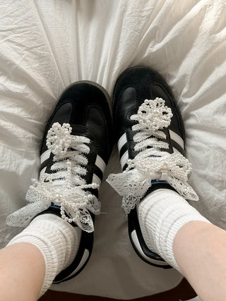 Pointed Lace Sneaker Laces See-through Shoe Decorating Straps