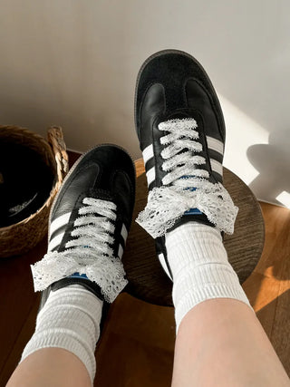 Pointed Lace Sneaker Laces See-through Shoe Decorating Straps