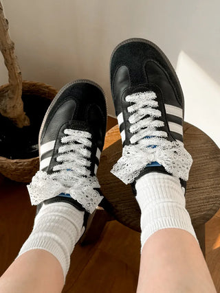 Pointed Lace Sneaker Laces See-through Shoe Decorating Straps