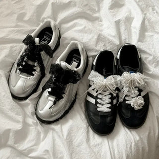 Pointed Lace Sneaker Laces See-through Shoe Decorating Straps