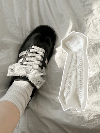 Pointed Lace Sneaker Laces See-through Shoe Decorating Straps