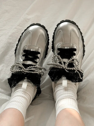 Pointed Lace Sneaker Laces See-through Shoe Decorating Straps