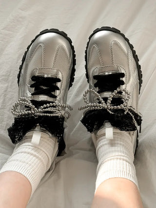 Pointed Lace Sneaker Laces See-through Shoe Decorating Straps