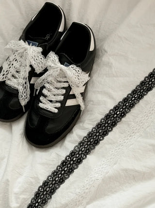 Pointed Lace Sneaker Laces See-through Shoe Decorating Straps