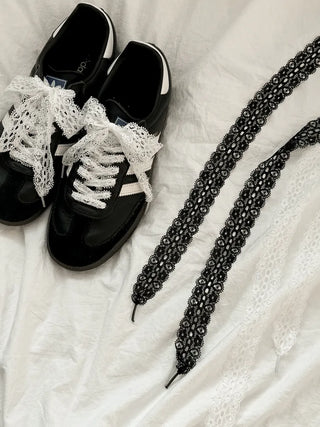 Pointed Lace Sneaker Laces See-through Shoe Decorating Straps