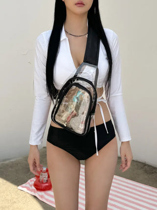 Kazumi Transparent Waterproof PVC Crossbody Bag