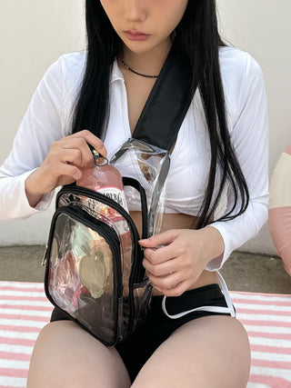 Kazumi Transparent Waterproof PVC Crossbody Bag