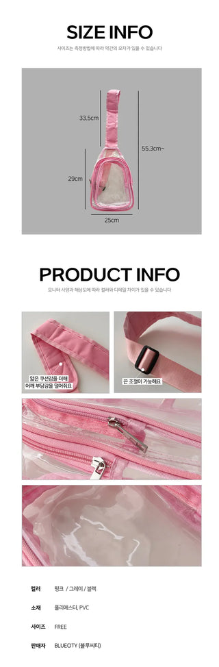 Kazumi Transparent Waterproof PVC Crossbody Bag