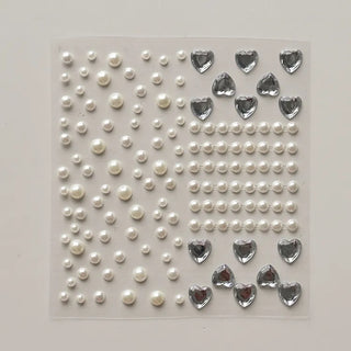 Face Beads Festival Glitter Heart Cubic Sticker