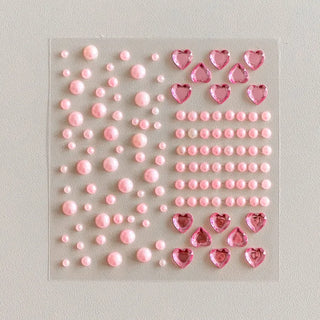 Face Beads Festival Glitter Heart Cubic Sticker