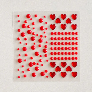 Face Beads Festival Glitter Heart Cubic Sticker