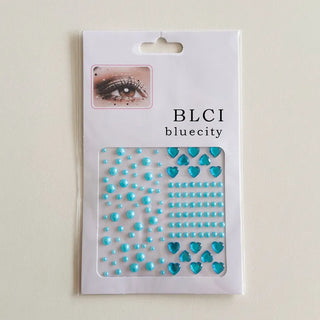 Face Beads Festival Glitter Heart Cubic Sticker
