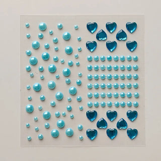 Face Beads Festival Glitter Heart Cubic Sticker