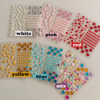 Face Beads Festival Glitter Heart Cubic Sticker