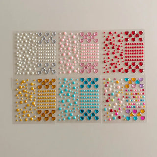 Face Beads Festival Glitter Heart Cubic Sticker