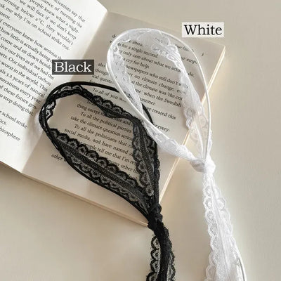 Lace String Knot Scarf Tie Long Choker Necklace