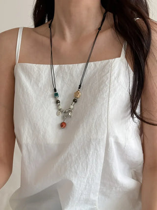 Amekaji Vintage Gemstone Knot Necklace Collection