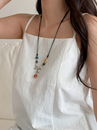 Amekaji Vintage Gemstone Knot Necklace Collection