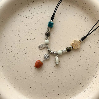 Amekaji Vintage Gemstone Knot Necklace Collection