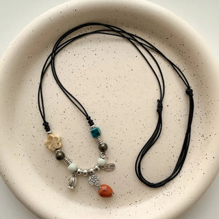 Amekaji Vintage Gemstone Knot Necklace Collection