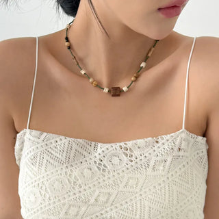Amekaji Vintage Gemstone Knot Necklace Collection