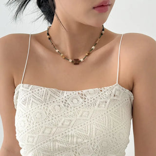 Amekaji Vintage Gemstone Knot Necklace Collection