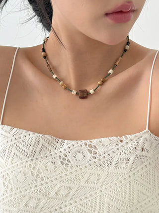 Amekaji Vintage Gemstone Knot Necklace Collection