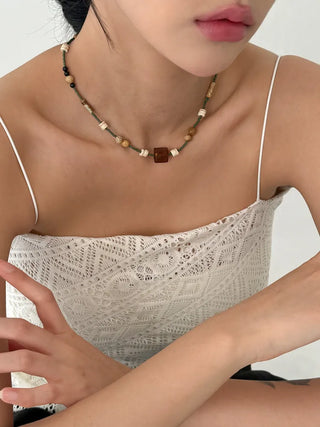 Amekaji Vintage Gemstone Knot Necklace Collection
