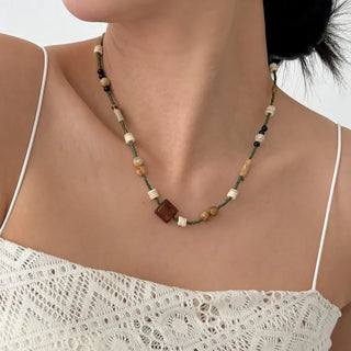 Amekaji Vintage Gemstone Knot Necklace Collection