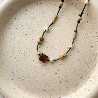 Amekaji Vintage Gemstone Knot Necklace Collection