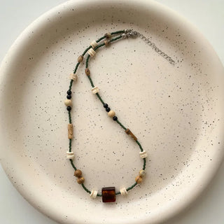 Amekaji Vintage Gemstone Knot Necklace Collection