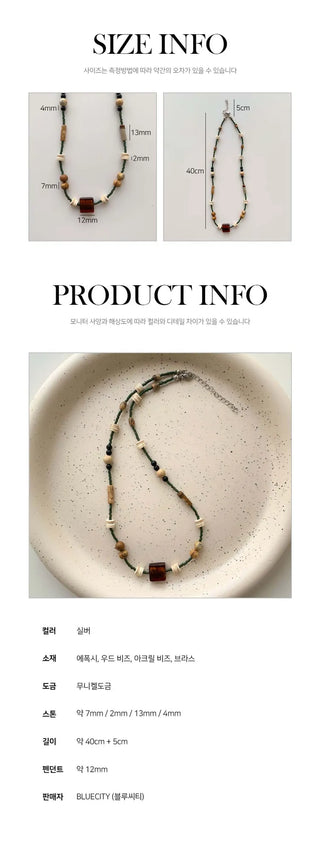Amekaji Vintage Gemstone Knot Necklace Collection