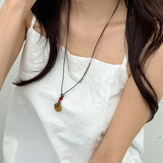 Amekaji Vintage Gemstone Knot Necklace Collection