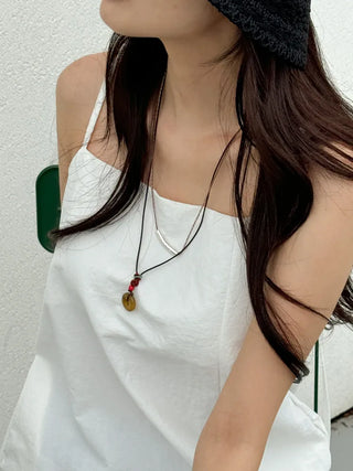 Amekaji Vintage Gemstone Knot Necklace Collection