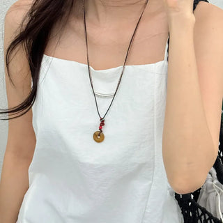 Amekaji Vintage Gemstone Knot Necklace Collection